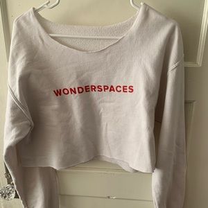 Cropped white hoodie size L